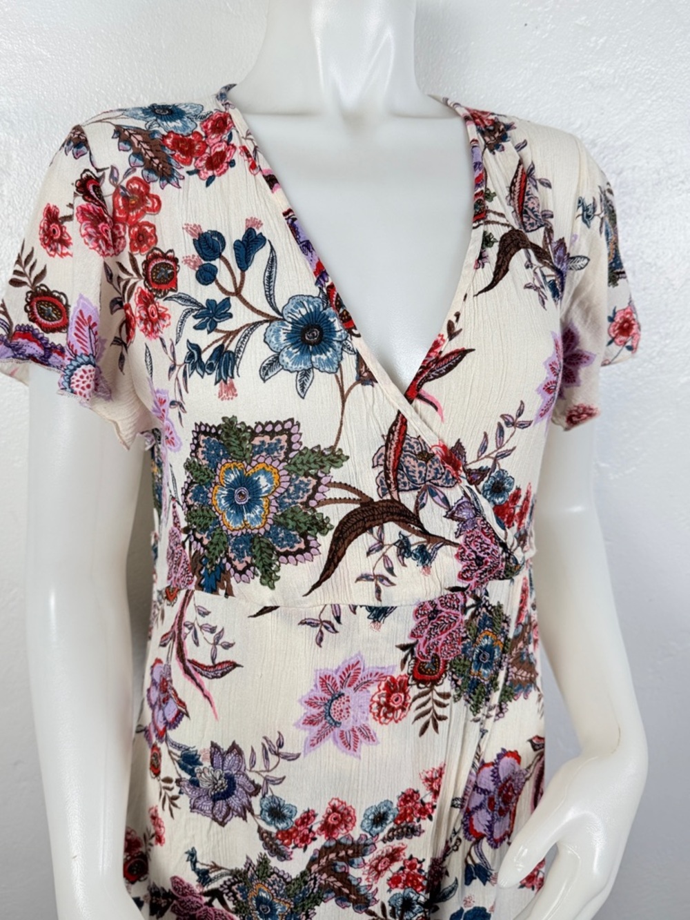 Patrons of Peace Cream Floral Maxi Dress Size M - Picture 5 of 12